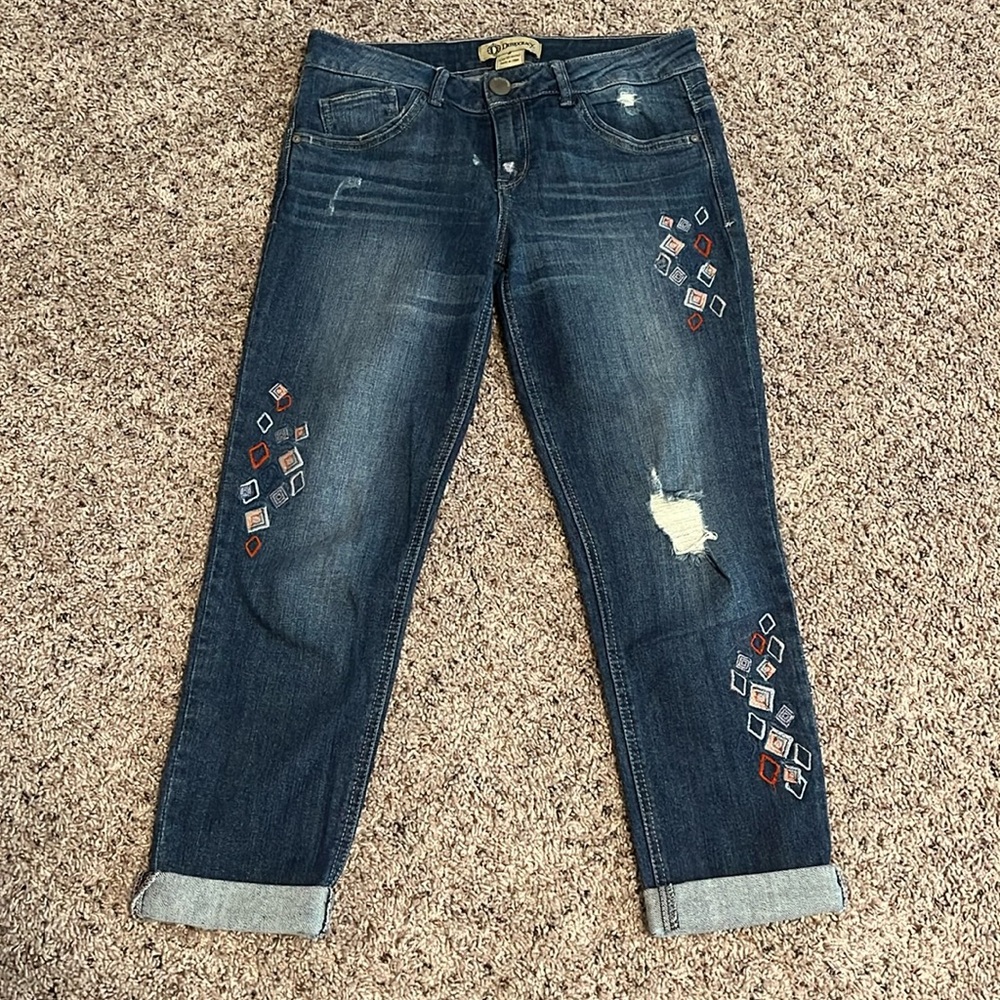 Democracy Women’s Girlfriend Patterned Blue Jeans Size 6